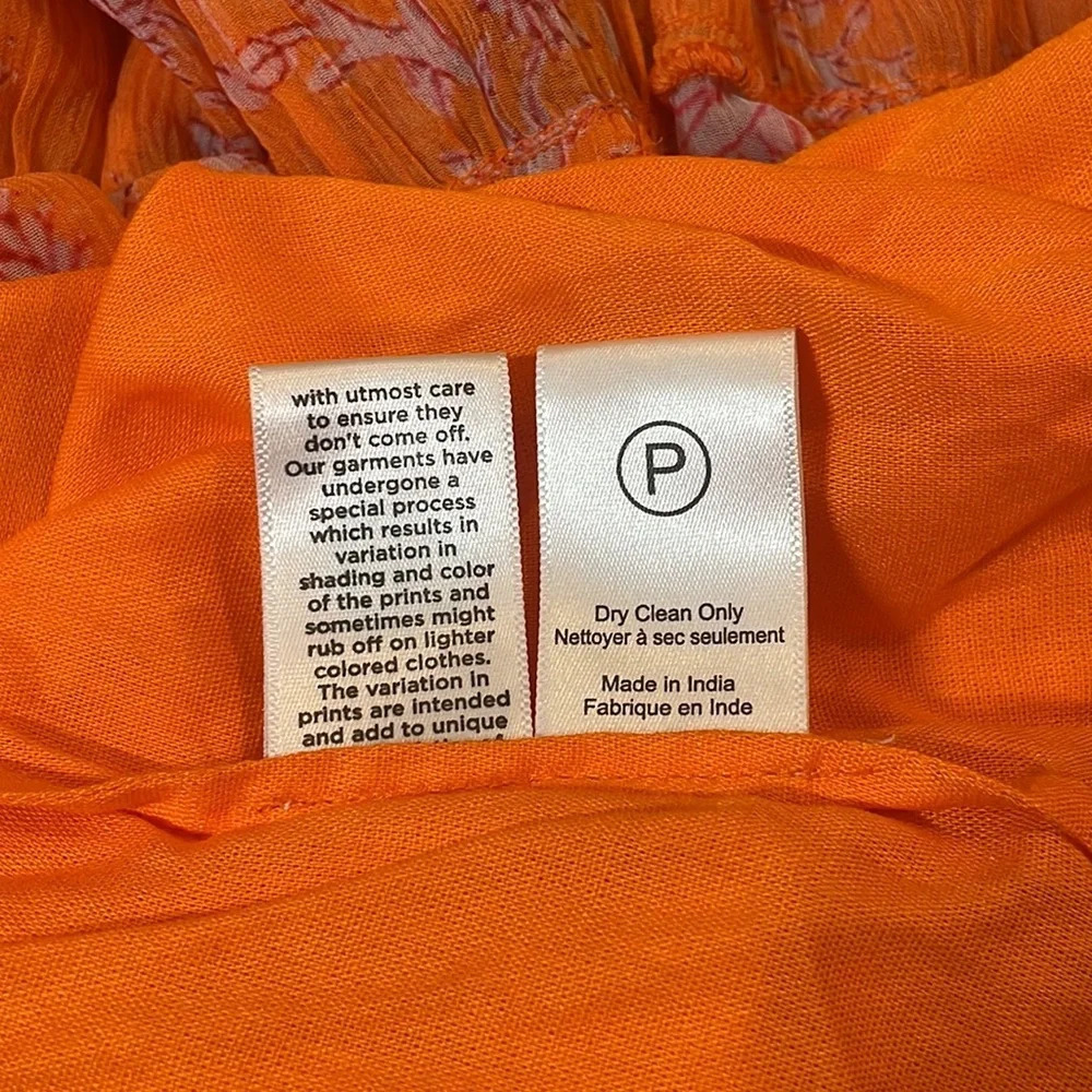 NWT Hemnant & Nandita Paisley Bela Halter Neck High Low Mini Dress Orange Candy - Picture 6 of 13